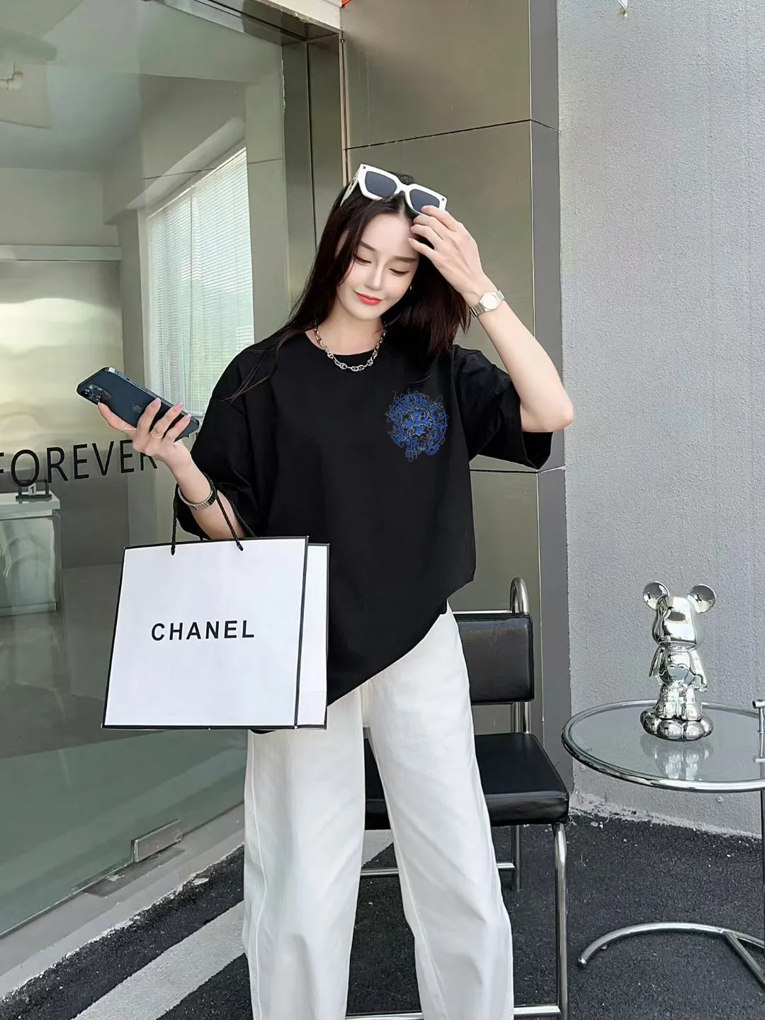 [CH ] 2026FW T LOGO Premium 26s Same Style ：Black White Green Size：S M L XL 2XL